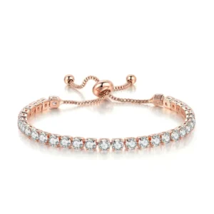 RENSINO New Arrivals Fashion 4mm Cubic Zirconia Women’s Tennis Bracelets Adjustable Inlaid Zircon Copper Tennis Bracelets
