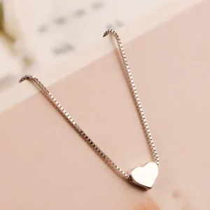 RENSINO New Arrivals Real 925 Sterling Silver Heart Necklaces Pendant Pure Jewelry For Women
