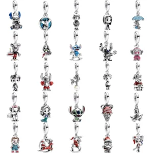 RENSINO New Authentic 925 Sterling Silver Metals Heart Shape Charms Dangle Bracelet Original Jewelry