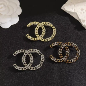 RENSINO New C Etter Diamond studded Brooch High end Diamond studded Pin Brooch Accessory Designer Style Piece