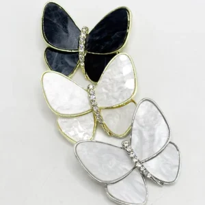 RENSINO New Cocoon Butterfly Natural Shell Zircon Light Luxury Chest Flower Women’s Elegant Anti Slip Mother Shell Brooch