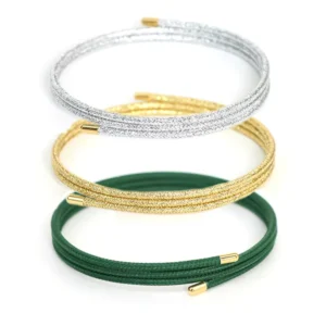 RENSINO New Colorful Handmade Chain 18k Gold Rope Couples DIY Bracelet Relieve Fatigue Healthy Magnetic Bracelet for Girls Gift