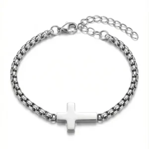 RENSINO New Creative Stainless Steel Triangle Pendant Bracelet Personalized Cross Bracelet