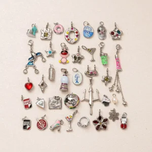 RENSINO New DIY Custom Silver Pendant Stainless Steel Charms Assorted Charms for Jewelry Making Waterproof Hypoallergenic Non-Fading