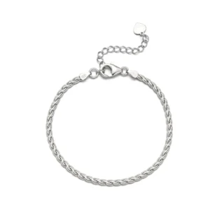 RENSINO New Design 925 Sterling Silver Rhodium Plated Bracelet Adjustable Cuban Silver Chain Bangle Fashion Chain Link Bracelets