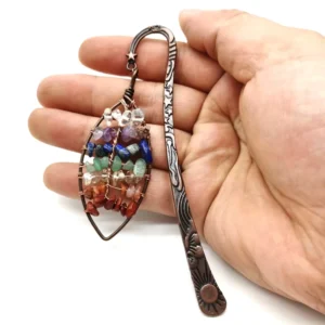 RENSINO New Design Customized Laser Engraved Chakra Crystals Bookmarks Healing Stones Crafts for Gifts