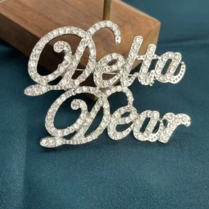 RENSINO New Design Sorority Sigma Delta Dear Lapel Pin Women’s Silver Plated Zinc Alloy Brooch with Clear Rhinestone for Party & Gift