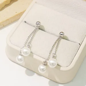 RENSINO New Design Sterling Silver 925 Pearl Earrings Hot Female Fine Jewelry