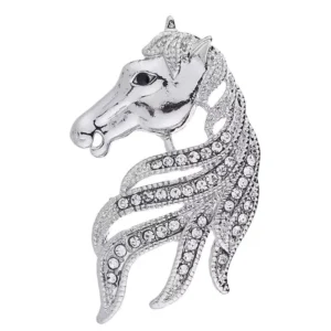 RENSINO New Designer Zodiac Horse Brooch Men Fashion Rhinestone Brooch Lapel Pins Animal Brooch Pins High quality Jewelry