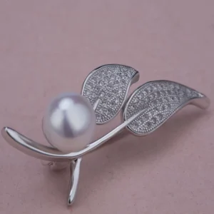 RENSINO New Designs 925 Sterling Silver Flower Pearl Brooch