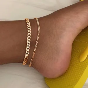 RENSINO New European American Exaggerated Alloy Anklet Niche INS Style Multi-layer Stackable Foot Jewelry for Women