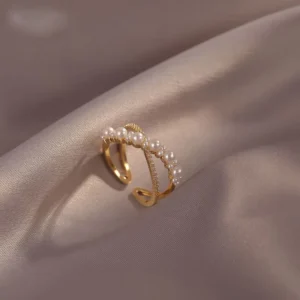 RENSINO New Exquisite Cross-opening Rings Fashionable and Versatile Rings and Ladies’ Banquet Jewelry