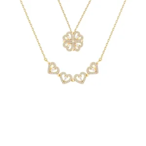RENSINO New Exquisite Zircon Flower Pendant Necklace A Fashionable And Versatile Necklace That Suits Any Style