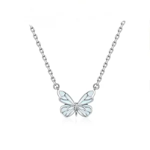RENSINO New Fashion Glow In The Night Bracelet Luminous Blue Butterfly Pendant Necklace For Women