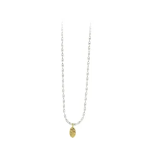 RENSINO New Fashion Silver Link Chain Necklace for Women Cute Olive Bead Design for Wedding or Gift