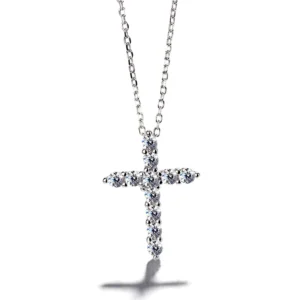 RENSINO New Fashion Sterling Pure Silver Cross Pendant Necklace