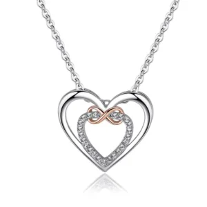 RENSINO New Heart Chains Necklace Infinite Love Memorial Mothers Day Gift Personalized Clavicle Fashion Jewelry