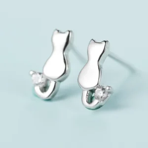 RENSINO New Hot Fashion 925 Sterling Silver Crystal Earrings for Women Girls Gift Fashion Statement Jewelry