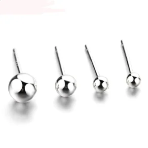 RENSINO New Hot Fashion 925 Sterling Silver Small Round Earrings for Women Girls Gift Fashion Statement Jewelry Korean Earrings