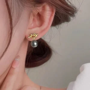 RENSINO New Model S925 Sterling Silver Knot Pearl Stud Earrings for Luxury Gift