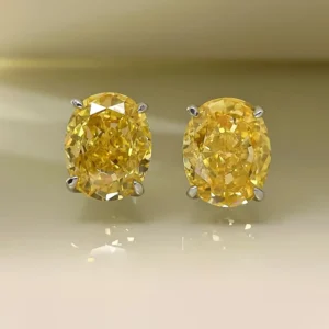 RENSINO New S925 Sterling Silver Earrings Ice Flower Cut Earrings Round 8*10 Claw Set Simple and Versatile 5A Zircon Jewelry