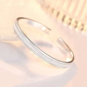 RENSINO New Style Fashionable Korean Version Leaf Copper Bracelet Aperture Setting Electroplated Silver Gold Plating Bangle Women’s