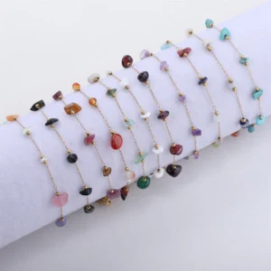 RENSINO Niche Unconventional Stainless Steel Charm Bracelet with Sweet Ethnic Style Silver-plated Trendy Bracelet Anklet Necklace