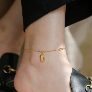 RENSINO Non Fading New Minimalist Stainless Steel Ankle Chain with a High-end Feel for Girls N26610