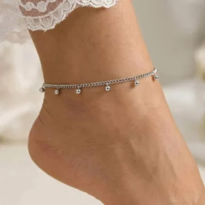 RENSINO Non Tarnish Women’s 18K Gold Plated Stainless Steel Anklet Waterproof Beach Bracelet for Wedding