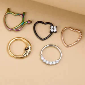 RENSINO Nose Ring 16G 20G Nose Piercings Helix Ear Piercing Women Men Septum Rings Body Piercing Jewelry