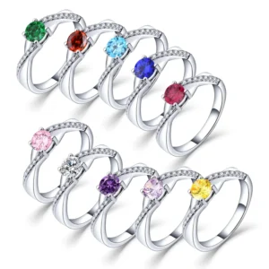 RENSINO OEM Designer Luxury Love Engagement Ring Jewelry Wedding Rhodium Plated Classic Stone CZ 925 Sterling Silver Rings for Women