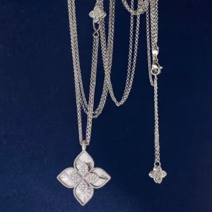 RENSINO OEM LDD RC Master Quality Gold Silver Laser Clover Zircon Pendant Necklaces Earrings Bracelets Wedding Fashion Jewelry Set
