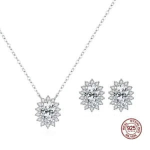 RENSINO OEM Plata 925 Sterling Silver Kundan Fine Wedding Jewelry Set Party Women Western Korean Elegant Bridal Moissanite Jewelry Sets