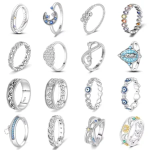 RENSINO Original Design 925 Silver Fine Rings High Quality Personalized Zircon Jewelry Luxurious Fashionable Gift for Women