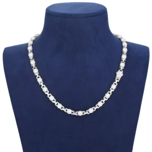 RENSINO Original Design Sparking 7mm Bead Necklace 925 Silver Moissanite Price Iced Out Gra Certified Diamond Link Chain