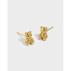 RENSINO Original Design Temperament with Little Bear Texture S925 Pure Silver Female