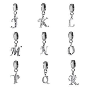 RENSINO Original Designs 925 Silver Letter Dangle Charms Silver Letter Pendant Charms
