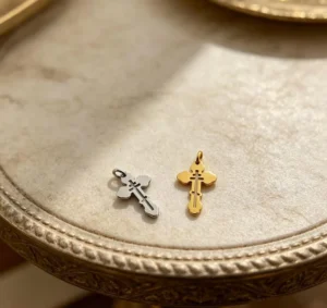 RENSINO Orthodox Cross Pendant Hypoallergenic Necklace Religious Jewelry Gold Plated Cross Necklace