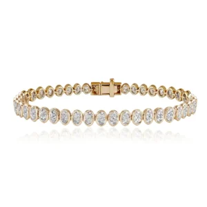 RENSINO Oval Bezel Tennis Bracelet Sterling 925 Silver Brand Fashion Jewelry Tarnish Free Waterproof Bracelets