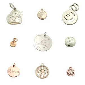 RENSINO Oval Shape Custom Letter Name Engraved Jewelry Labels for Bracelet Charm Pendant