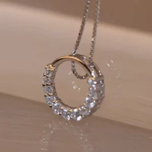 RENSINO PL178 Hot Selling Personalized Geometric Princess Cut Rhodium Plated 925 Silver Link Chain Necklace for Women