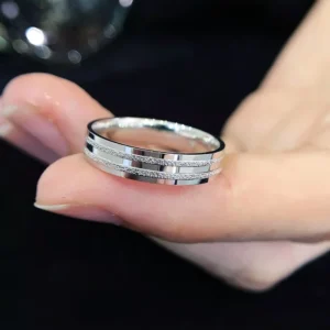 RENSINO PT950 Luxury Men Two Layer Lab Diamond Jewelry Fine Rings 22 Size Engrave Name Logo PT950 Graduation Ring