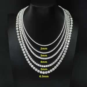 RENSINO Pass Diamond Tester 925 Sterling Silver 2mm 6.5mm VVS Mossanite Diamond Tennis Chain Bracelet Iced Out