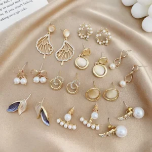 RENSINO Pearl Dangle Earrings High Quality S925 Silver Needle Leaf Pearl Earrings