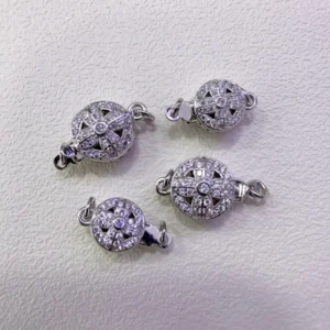 RENSINO Pearl Necklace Round Clasps 925 Sterling Silver Fashion Zircon Bracelet Bead Clasp Luxury Jewelry High Quality Popular