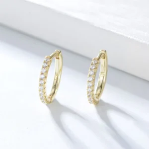 RENSINO Peishang Huggie Earrings Hoop Cuff Earring Jewelry Gold Sterling Silver Plated Cz Cubic Zirconia Unicorn Silver 925 Zircon GTC