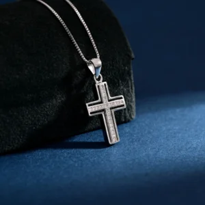 RENSINO Pendant Jewelry Rhodium Plated Cubic Zirconia Cross God Retro Pendant 925 Sterling Silver Fine Jewelry Pendant