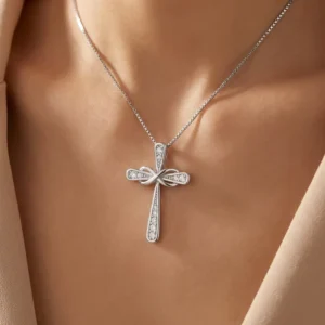 RENSINO Pendant Jewelry Rhodium Plated Cubic Zirconia Cross God Retro Pendant 925 Sterling Silver Fine Jewelry Pendant