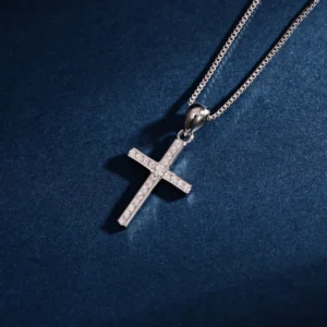 RENSINO Pendant Jewelry Rhodium Plated Cubic Zirconia Cross God Retro Pendant 925 Sterling Silver Fine Jewelry Pendant