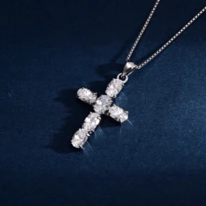 RENSINO Pendant Jewelry Rhodium Plated Cubic Zirconia Cross God Retro Pendant 925 Sterling Silver Fine Jewelry Pendant